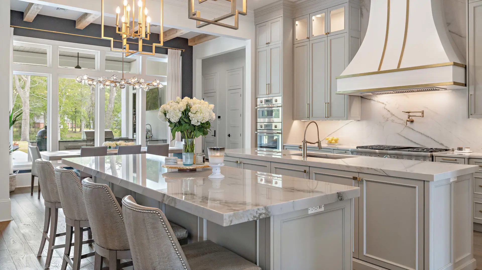 Custom luxury kitchen designed and built by Troyer Builders using the design-build process